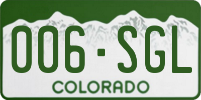 CO license plate 006SGL
