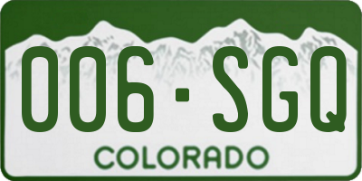 CO license plate 006SGQ