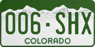 CO license plate 006SHX