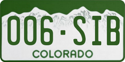 CO license plate 006SIB