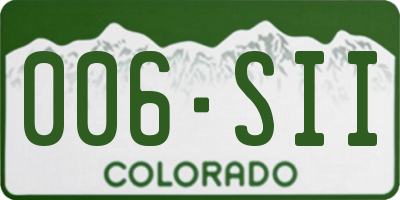 CO license plate 006SII