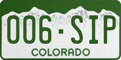 CO license plate 006SIP