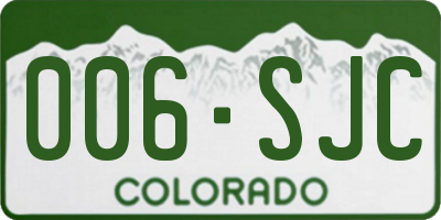 CO license plate 006SJC