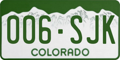 CO license plate 006SJK