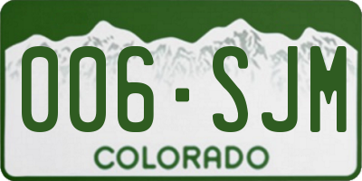 CO license plate 006SJM