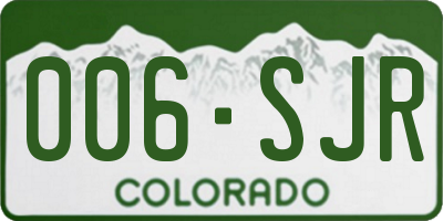 CO license plate 006SJR