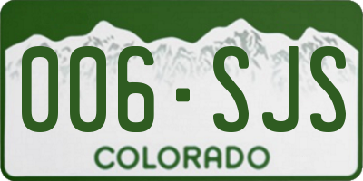 CO license plate 006SJS