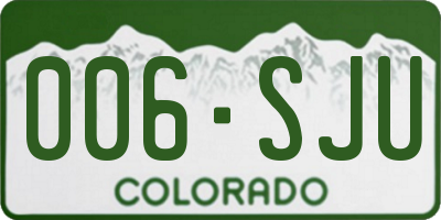 CO license plate 006SJU