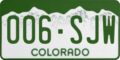 CO license plate 006SJW
