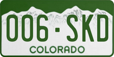 CO license plate 006SKD
