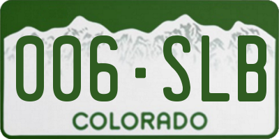 CO license plate 006SLB