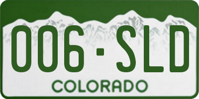 CO license plate 006SLD