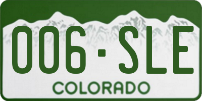 CO license plate 006SLE