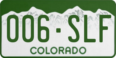 CO license plate 006SLF