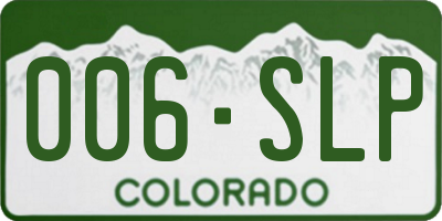 CO license plate 006SLP