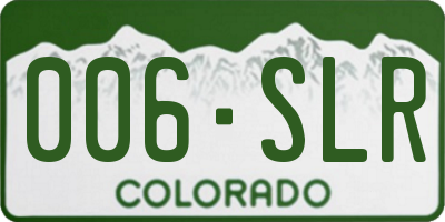 CO license plate 006SLR