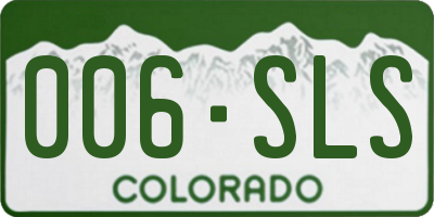 CO license plate 006SLS