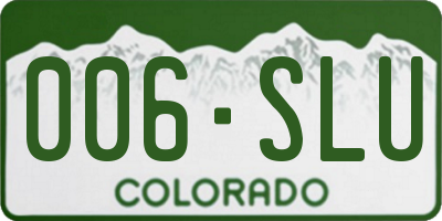 CO license plate 006SLU