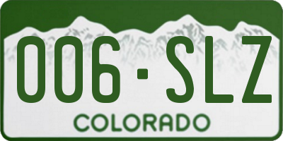 CO license plate 006SLZ