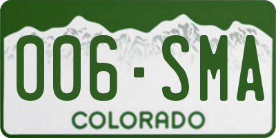 CO license plate 006SMA