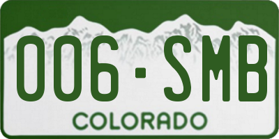 CO license plate 006SMB