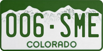 CO license plate 006SME