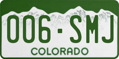 CO license plate 006SMJ