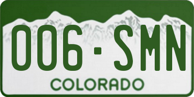 CO license plate 006SMN