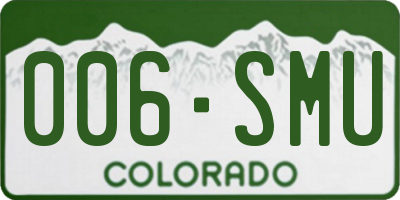 CO license plate 006SMU