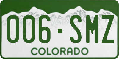 CO license plate 006SMZ