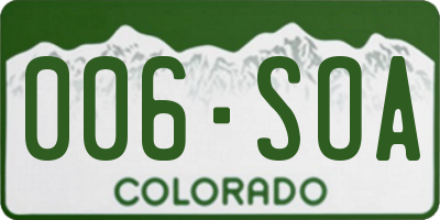 CO license plate 006SOA