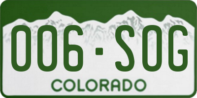 CO license plate 006SOG