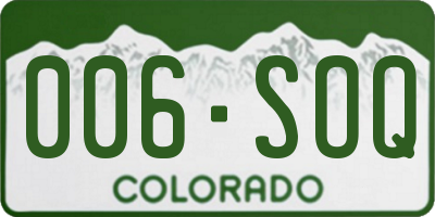 CO license plate 006SOQ