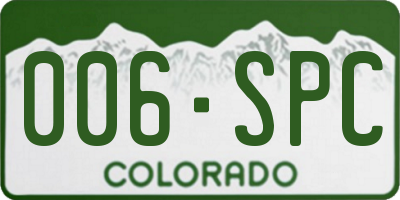 CO license plate 006SPC