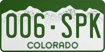 CO license plate 006SPK