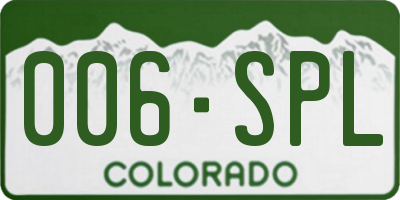 CO license plate 006SPL
