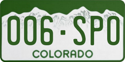 CO license plate 006SPO