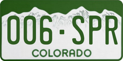 CO license plate 006SPR