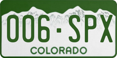 CO license plate 006SPX