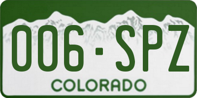 CO license plate 006SPZ
