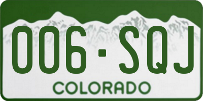 CO license plate 006SQJ