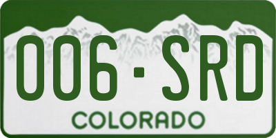 CO license plate 006SRD