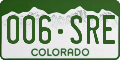 CO license plate 006SRE