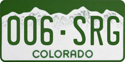 CO license plate 006SRG