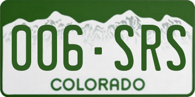 CO license plate 006SRS