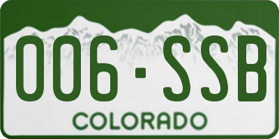 CO license plate 006SSB