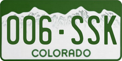 CO license plate 006SSK