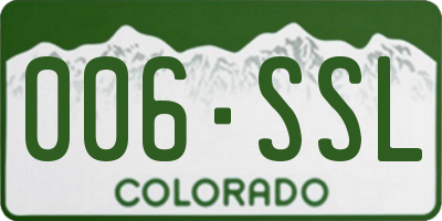 CO license plate 006SSL