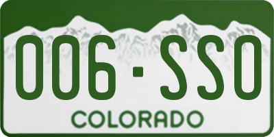 CO license plate 006SSO