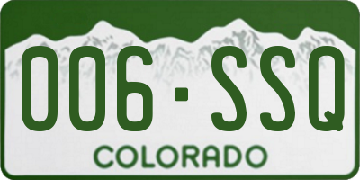 CO license plate 006SSQ